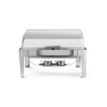 Casa si Gradina - Bucatarie si vesela - Ustensile bucatarie - Tavi servire - Chafing dish cu capac Rolltop, Gastronorm 1/1, 9lt, inox, 66x49x(H)46 cm, Hendi, include 2 suporturi pentru combustibil incalzire - Infinity.ro