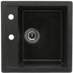 Casa si Gradina - Sanitare - Chiuveta bucatarie si accesorii - Chiuvete bucatarie - Set chiuveta bucatarie CasaBlanca Quadro granit cu 1 cuva cu baterie, negru - Infinity.ro