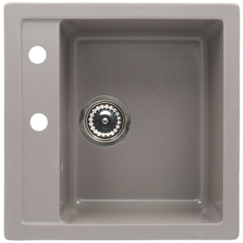 Casa si Gradina - Sanitare - Chiuveta bucatarie si accesorii - Chiuvete bucatarie - Set chiuveta bucatarie CasaBlanca Quadro granit cu 1 cuva cu baterie GREY4H, gri - Infinity.ro