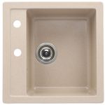 Casa si Gradina - Sanitare - Chiuveta bucatarie si accesorii - Chiuvete bucatarie - Set chiuveta bucatarie CasaBlanca Quadro granit cu 1 cuva cu baterie SAND4A, bej - Infinity.ro