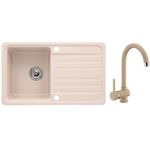 Casa si Gradina - Sanitare - Chiuveta bucatarie si accesorii - Chiuvete bucatarie - Set chiuveta bucatarie CasaBlanca Vera granit cu 1 cuva cu baterie SAND4H, bej - Infinity.ro