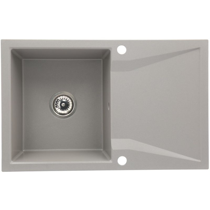 Casa si Gradina - Sanitare - Chiuveta bucatarie si accesorii - Chiuvete bucatarie - Set chiuveta bucatarie CasaBlanca Nera granit cu 1 cuva + baterie BRI4A, gri - Infinity.ro