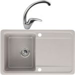 Casa si Gradina - Sanitare - Chiuveta bucatarie si accesorii - Chiuvete bucatarie - Set chiuveta bucatarie CasaBlanca Sara granit cu 1 cuva + baterie BRI4A, gri - Infinity.ro