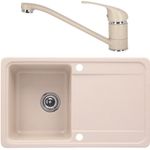 Casa si Gradina - Sanitare - Chiuveta bucatarie si accesorii - Chiuvete bucatarie - Set chiuveta bucatarie CasaBlanca Sara granit cu 1 cuva + baterie SAND4, bej - Infinity.ro