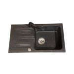 Casa si Gradina - Sanitare - Chiuveta bucatarie si accesorii - Chiuvete bucatarie - Set chiuveta Casa Blanca Rock neagra 77.5x43.5 1 cuva si picurator+Baterie Black4 - Infinity.ro