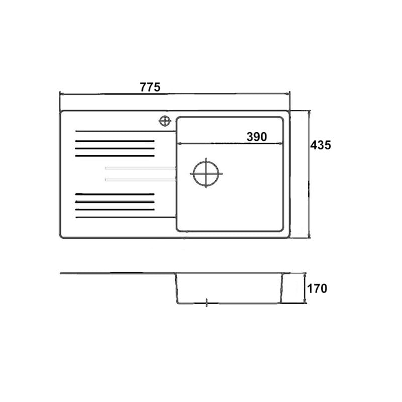 Casa si Gradina - Sanitare - Chiuveta bucatarie si accesorii - Chiuvete bucatarie - Set chiuveta Casa Blanca Rock neagra 77.5x43.5 1 cuva si picurator+Baterie Black4 - Infinity.ro