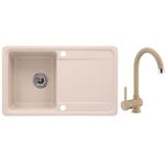 Casa si Gradina - Sanitare - Chiuveta bucatarie si accesorii - Chiuvete bucatarie - Set promo chiuveta bucatarie CasaBlanca Sara granit cu 1 cuva + baterie SAND4H, bej - Infinity.ro