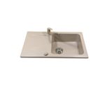 Casa si Gradina - Sanitare - Chiuveta bucatarie si accesorii - Chiuvete bucatarie - Set chiuveta bucatarie granit CasaBlanca Rock Sand  cu 1 cuva + baterie SAND4, bej - Infinity.ro