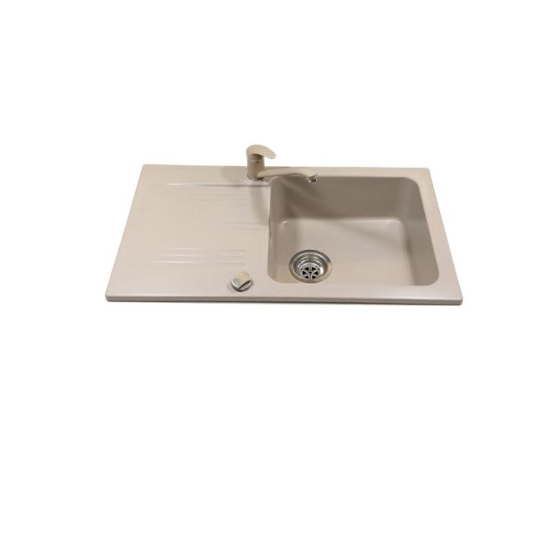 Casa si Gradina - Sanitare - Chiuveta bucatarie si accesorii - Chiuvete bucatarie - Set chiuveta bucatarie granit CasaBlanca Rock Sand  cu 1 cuva + baterie SAND4, bej - Infinity.ro