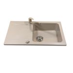 Casa si Gradina - Sanitare - Chiuveta bucatarie si accesorii - Chiuvete bucatarie - Set chiuveta bucatarie granit CasaBlanca Rock Sand  cu 1 cuva + baterie SAND4, bej - Infinity.ro