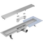 Casa si Gradina - Constructii - Materiale constructii - Sisteme de scurgere - Set rigola dus Techman Duo faiantabila inox, cu membrana antimiros, 70 cm - Infinity.ro