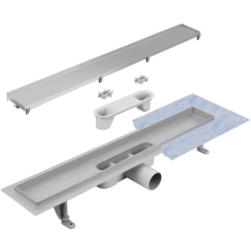Casa si Gradina - Constructii - Materiale constructii - Sisteme de scurgere - Set rigola dus Techman Duo faiantabila inox cu membrana antimiros, 60 cm - Infinity.ro