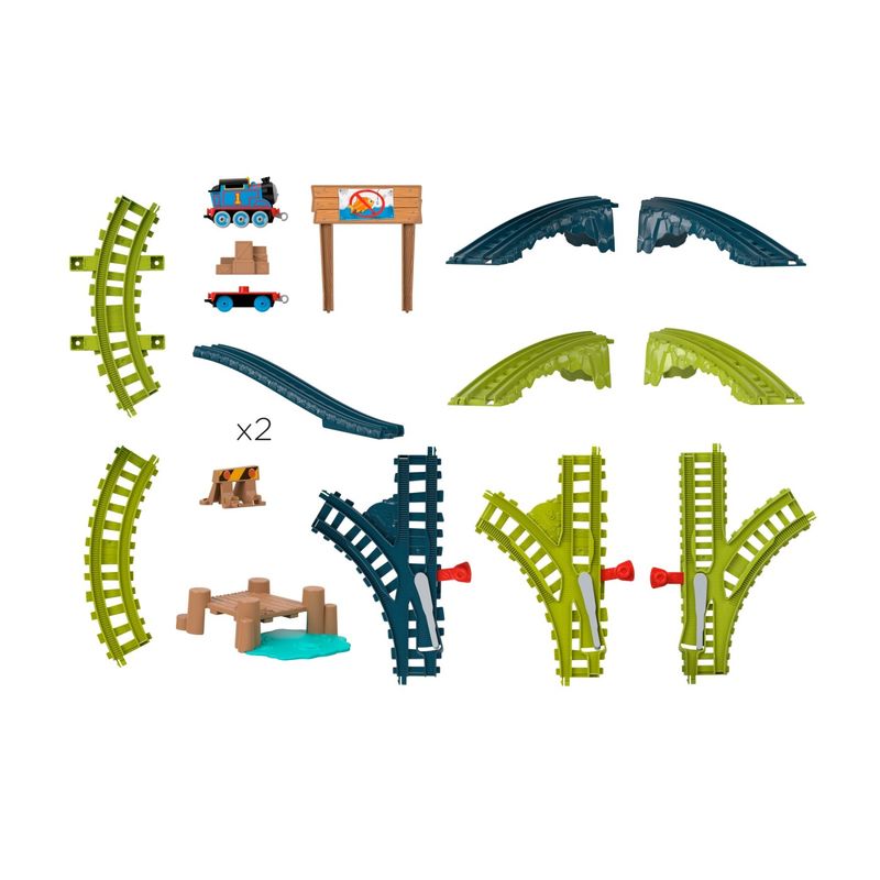 Jucarii, Copii si Bebe - Jucarii si jocuri - Vehicule si jucarii cu telecomanda - Trenulete de jucarie - Thomas set de joaca cu locomotiva push along thomas si accesorii - Infinity.ro