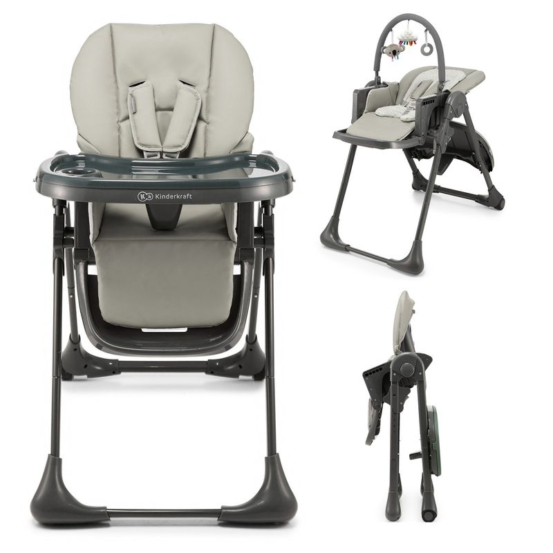 Jucarii, Copii si Bebe - Hrana si alaptare - Scaune de masa bebe - Scaun de masa Kinderkraft tummie, pliabil, grey - Infinity.ro