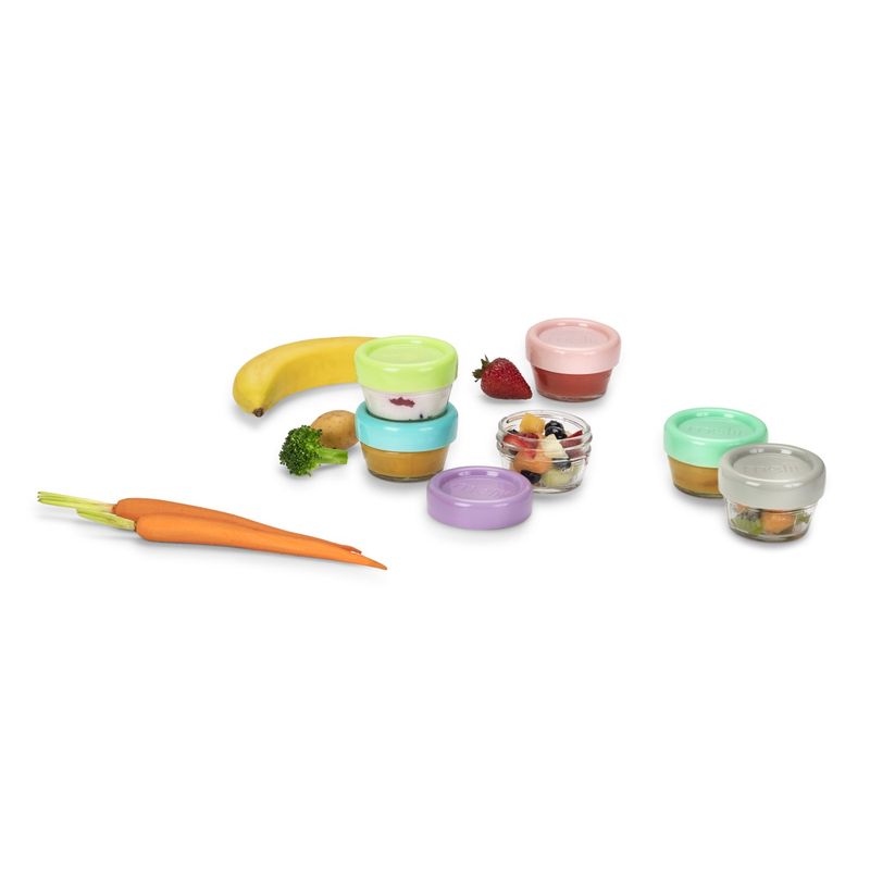 Jucarii, Copii si Bebe - Hrana si alaptare - Biberoane, suzete si accesorii hranire - Articole hranire bebelusi - Set 6 recipiente sticla pentru hrana bebe, melii, 59 ml - Infinity.ro