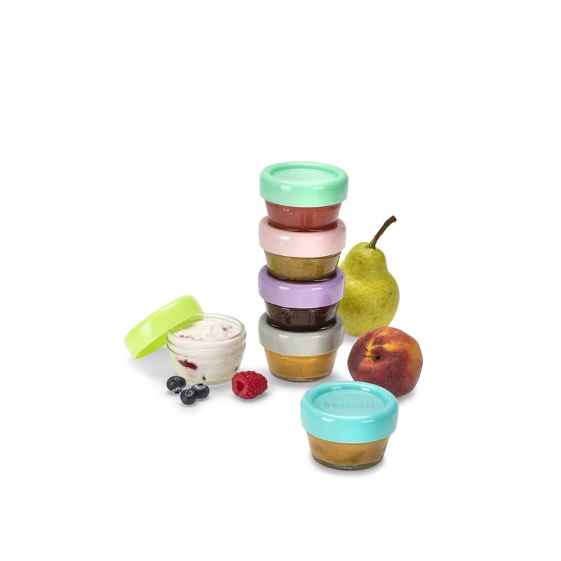 Jucarii, Copii si Bebe - Hrana si alaptare - Biberoane, suzete si accesorii hranire - Articole hranire bebelusi - Set 6 recipiente sticla pentru hrana bebe, melii, 59 ml - Infinity.ro