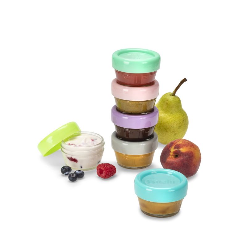 Jucarii, Copii si Bebe - Hrana si alaptare - Biberoane, suzete si accesorii hranire - Articole hranire bebelusi - Set 6 recipiente sticla pentru hrana bebe, melii, 59 ml - Infinity.ro
