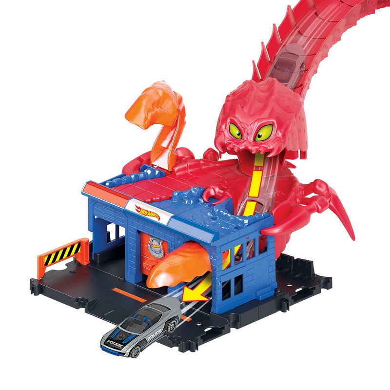 Jucarii, Copii si Bebe - Jucarii si jocuri - Vehicule si jucarii cu telecomanda - Masinute - Hot Wheels city pista inamicilor sectia de politie - Infinity.ro