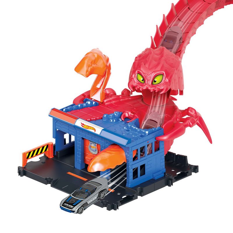 Jucarii, Copii si Bebe - Jucarii si jocuri - Vehicule si jucarii cu telecomanda - Masinute - Hot Wheels city pista inamicilor sectia de politie - Infinity.ro