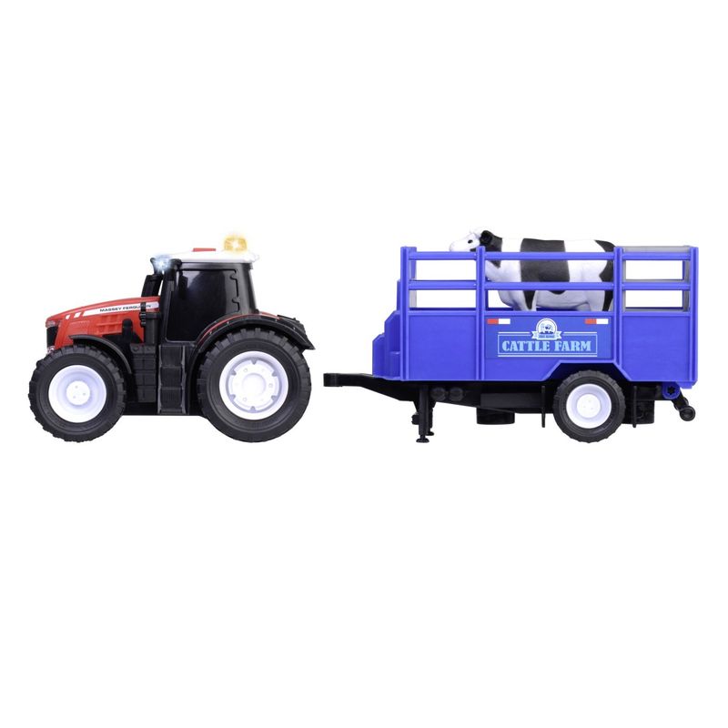 Jucarii, Copii si Bebe - Jucarii si jocuri - Vehicule si jucarii cu telecomanda - Masinute - Dickie massey ferguson tractor si remorca cu sunete si lumini - Infinity.ro