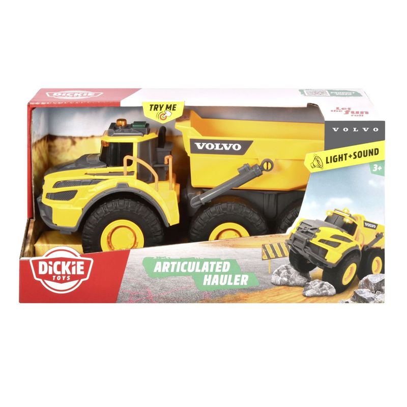 Jucarii, Copii si Bebe - Jucarii si jocuri - Vehicule si jucarii cu telecomanda - Utilaje constructie de jucarie - Dickie basculanta volvo articulat cu sunete si lumini 23cm - Infinity.ro