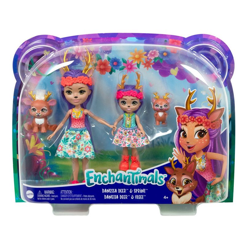 Jucarii, Copii si Bebe - Jucarii si jocuri - Papusi si accesorii - Papusi - Enchantimals set papusi surori si animalutele lor  danessa deer si sprint si danetta deer si fleet - Infinity.ro