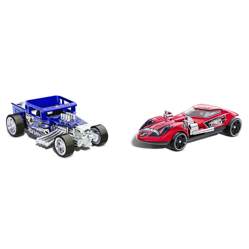 Jucarii, Copii si Bebe - Jucarii si jocuri - Vehicule si jucarii cu telecomanda - Masinute - Hot Wheels set 2 masinute metalice pull back bone shaker si twin mill 1:43 - Infinity.ro