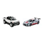 Jucarii, Copii si Bebe - Jucarii si jocuri - Vehicule si jucarii cu telecomanda - Masinute - Hot Wheels set 2 masinute metalice pull back gmc hummer ev si corvette c8r 1:43 - Infinity.ro