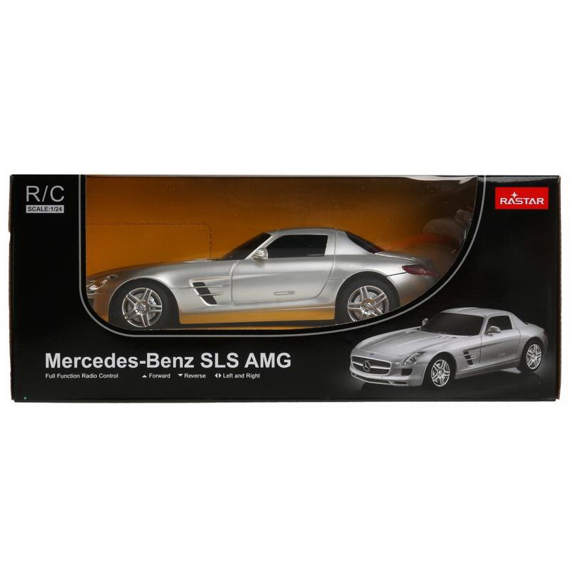 Jucarii, Copii si Bebe - Jucarii si jocuri - Vehicule si jucarii cu telecomanda - Masinute - Masina cu telecomanda mercedes-benz sls amg argintie scara 1 la 24 - Infinity.ro