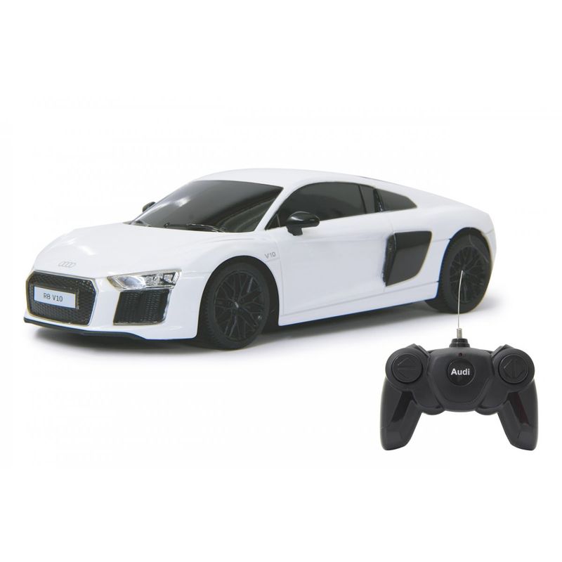 Jucarii, Copii si Bebe - Jucarii si jocuri - Vehicule si jucarii cu telecomanda - Masinute - Masina cu telecomanda audi r8 alb cu scara 1 la 24 - Infinity.ro