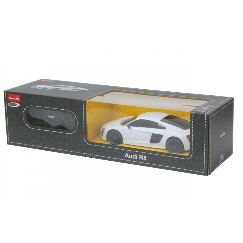 Jucarii, Copii si Bebe - Jucarii si jocuri - Vehicule si jucarii cu telecomanda - Masinute - Masina cu telecomanda audi r8 alb cu scara 1 la 24 - Infinity.ro