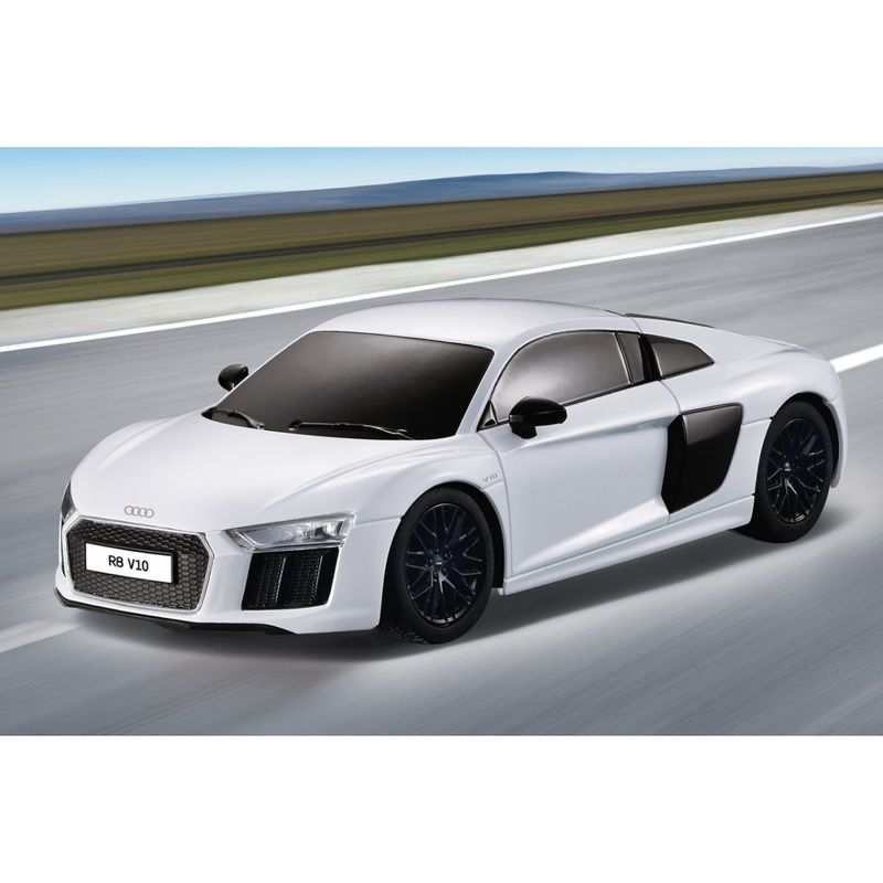 Jucarii, Copii si Bebe - Jucarii si jocuri - Vehicule si jucarii cu telecomanda - Masinute - Masina cu telecomanda audi r8 alb cu scara 1 la 24 - Infinity.ro