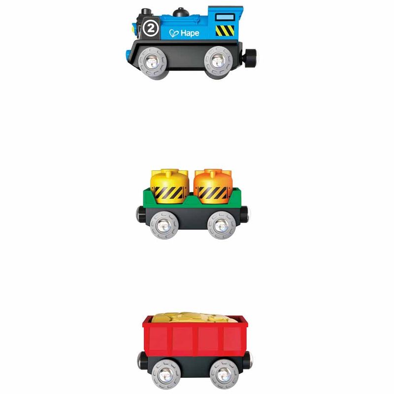 Jucarii, Copii si Bebe - Jucarii si jocuri - Jucarii & jocuri educative - Jucarii interactive - Hape tren marfar cu doua vagoane - Infinity.ro