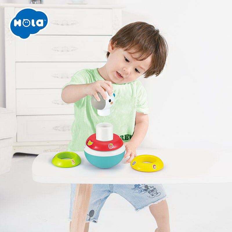 Jucarii, Copii si Bebe - Jucarii si jocuri - Jucarii & jocuri educative - Jucarii interactive - Hopa mitica roly poly unicorn cu inele pentru stivuit - Infinity.ro