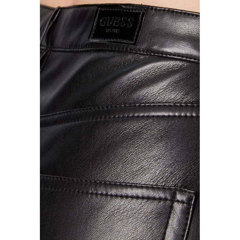 Fashion, accesorii si bijuterii - Femei - Imbracaminte femei - Pantaloni femei - Pantaloni Guess de piele ecologica Kelly W3RA0M, W34-L29 US, Negru - Infinity.ro