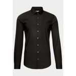 Fashion, accesorii si bijuterii - Barbati - Imbracaminte - Camasi barbati - Camasa Calvin Klein 2ply Poplin Stretch Slim Shirt K10K103025, 42 IT, Negru - Infinity.ro