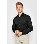 Fashion, accesorii si bijuterii - Barbati - Imbracaminte - Camasi barbati - Camasa Calvin Klein 2ply Poplin Stretch Slim Shirt K10K103025, 42 IT, Negru - Infinity.ro