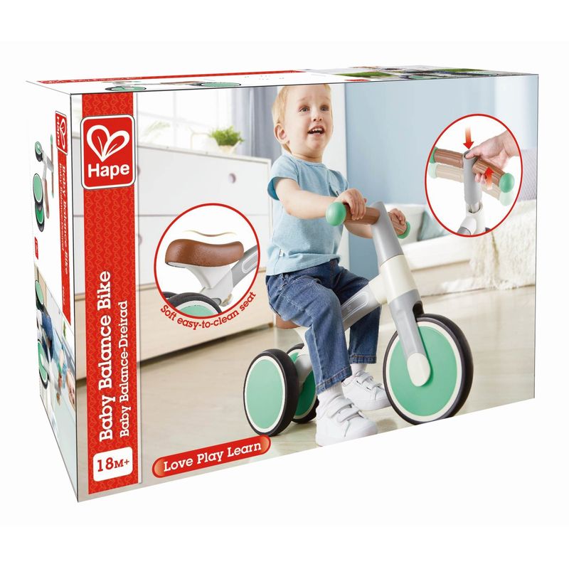 Jucarii, Copii si Bebe - Jucarii si jocuri - Jucarii de exterior - Triciclete - Hape bicicleta de echilibru verde cu 3 roti - Infinity.ro