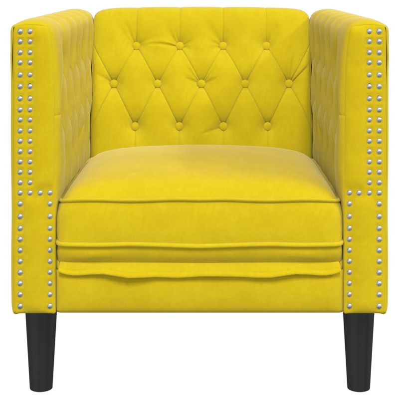 Casa si Gradina - Mobilier - Scaune si fotolii - Fotolii - Fotoliu Chesterfield, galben, catifea - Infinity.ro