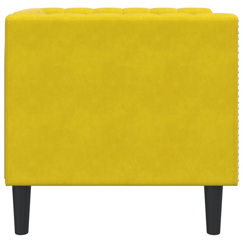 Casa si Gradina - Mobilier - Scaune si fotolii - Fotolii - Fotoliu Chesterfield, galben, catifea - Infinity.ro