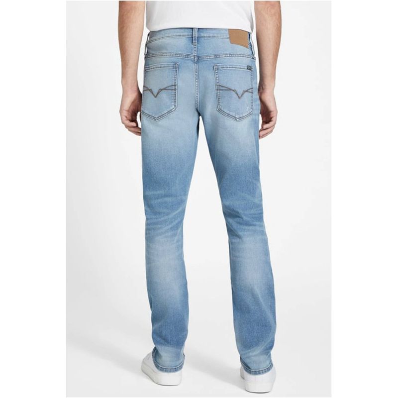 Fashion, accesorii si bijuterii - Barbati - Imbracaminte - Pantaloni barbati - Blugi barbati Guess  Factory Eco Ezra Destroyed X4G144, W34-L32 US, Albastru - Infinity.ro