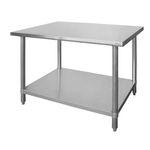 Casa si Gradina - Mobilier - Mese si birouri - Mese bucatarie si dining - Masa de lucru centrala cu polita, Hendi, inox, 1800x600x(H)850 mm, blat de lucru si polita inferioara ranforsate - Infinity.ro