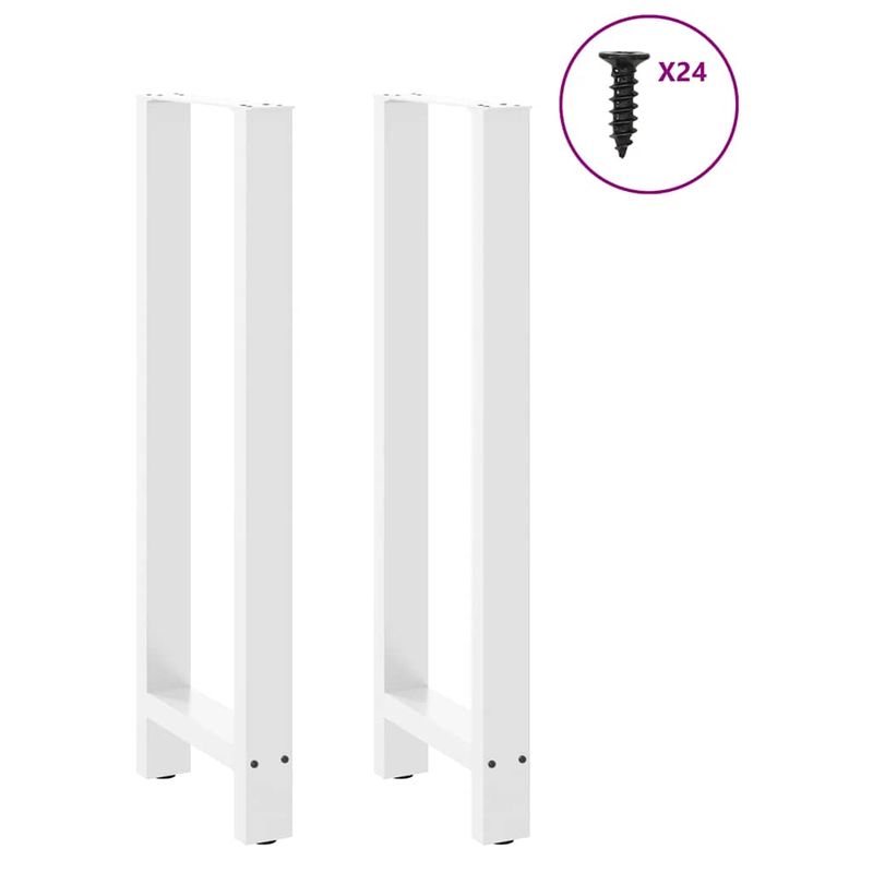 Casa si Gradina - Mobilier - Feronerie si accesorii mobila - Picioare masuta de cafea alb 2 buc 50x(110-111) cm Otel - Infinity.ro