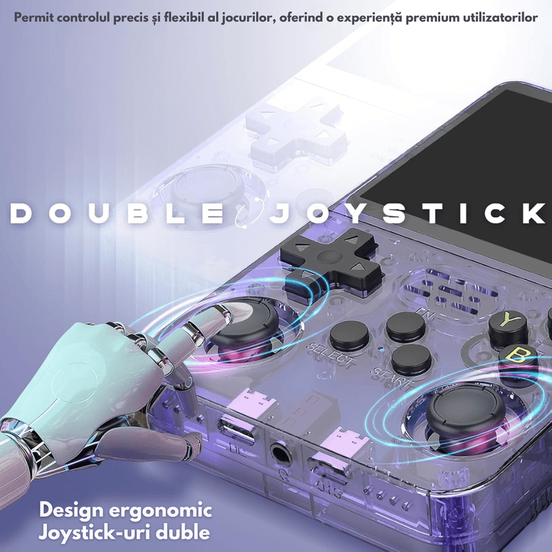 PC, gaming si accesorii - Gaming - Console gaming - Consola Gaming portabila cu 15.000+ Jocuri Clasice, Ecran HD 3.5'', 128GB Stocare, Joystick-uri 3D, Multiplayer Wireless - Infinity.ro