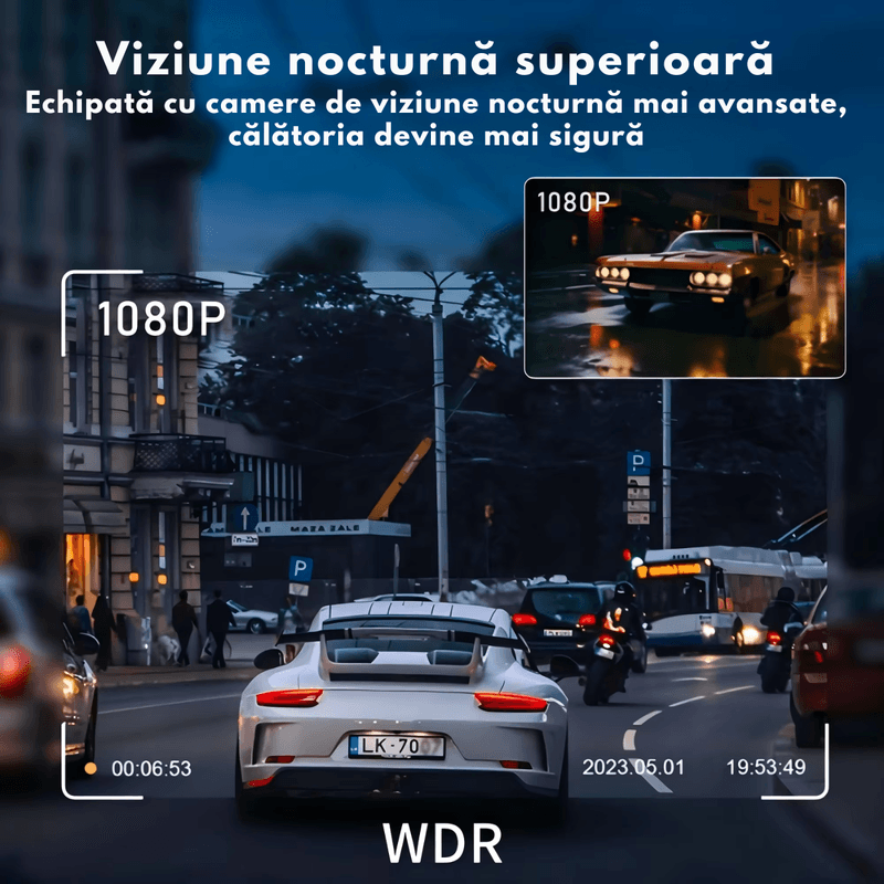 Auto si Moto - Electronice auto - Camere auto si DVR - Camera de bord pentru masina cu 4 canale 360°–FHD 1080P, WIFI+GPS, Monitorizare PARCARE 24h, G-Senzor, Aplicatie Telefon - Infinity.ro