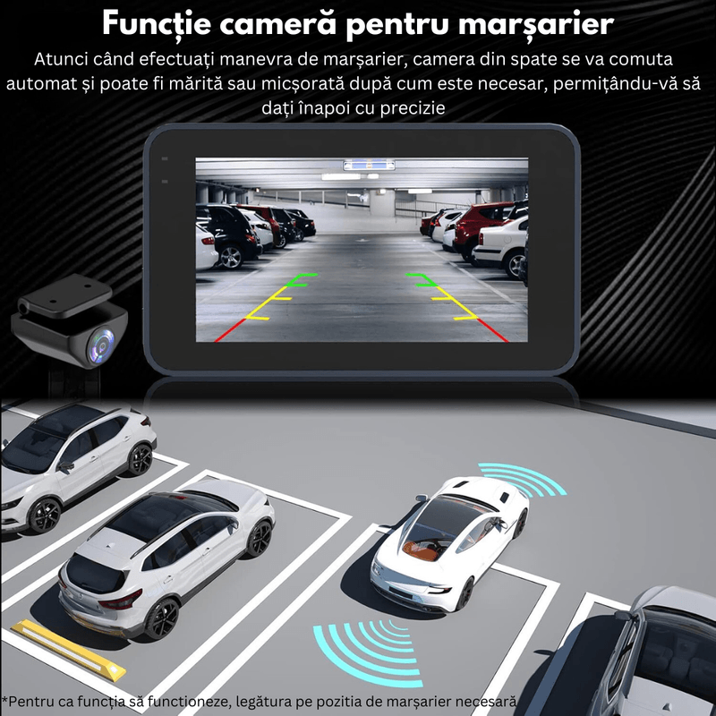 Auto si Moto - Electronice auto - Camere auto si DVR - Camera Auto Dubla de bord 4k - Full HD, WIFI+ GPS, G-Senzor Reglabil, Aplicatie pe Telefon, Night Vision, Loop Recording - Infinity.ro