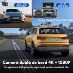 Auto si Moto - Electronice auto - Camere auto si DVR - Camera Auto Dubla de bord 4k – 2160p Full HD, WIFI+GPS, G-Senzor, Aplicatie pe Telefon, Night Vision, Inregistrare bucla - Infinity.ro