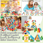 Jucarii, Copii si Bebe - Jucarii si jocuri - Seturi de constructie si cuburi - Seturi de constructie - Set Jucarii Magnetice de Constructie pentru Copii, 110 Piese STEM Educationale, Dezvoltare Creativitate si Imaginatie - Infinity.ro