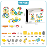 Jucarii, Copii si Bebe - Jucarii si jocuri - Seturi de constructie si cuburi - Seturi de constructie - Set Jucarii Magnetice de Constructie pentru Copii, 110 Piese STEM Educationale, Dezvoltare Creativitate si Imaginatie - Infinity.ro