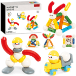 Jucarii, Copii si Bebe - Jucarii si jocuri - Seturi de constructie si cuburi - Seturi de constructie - Set de Constructie Magnetic pentru Copii, 45 Piese STEM Educationale/ Distractive, Dezvoltare Creativitate si Imaginatie - Infinity.ro